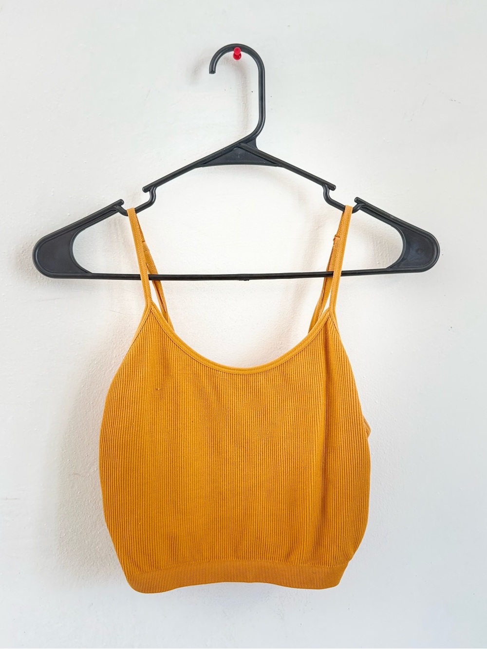 Ribbed Spaghetti Strap Crop Top